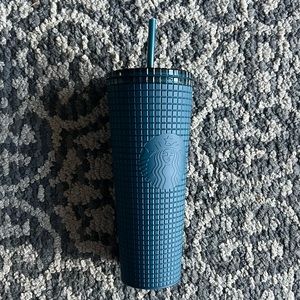 Starbucks 2023 Matte Navy Blue Soft-Touch Grid-Design Tumbler- Venti